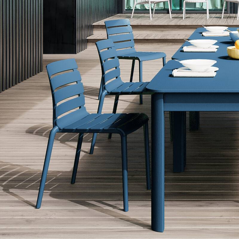 Rylan Set of 4 Stackable Dining Chairs, Indoor/Outoor