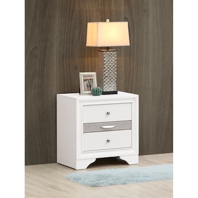 White Nightstand 26x26x17 Modern Bedside Table with Spacious Top, Durable Finish and No Assembly for Bedroom Storage