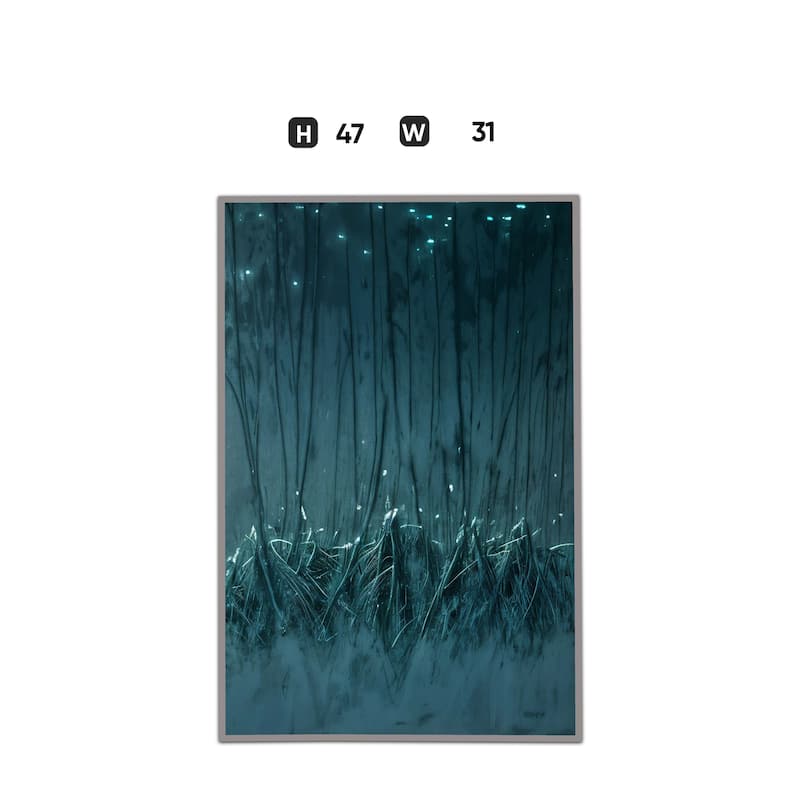 Teal Green Charcoal Hand Painted Abstract Modern Textured Canvas Art