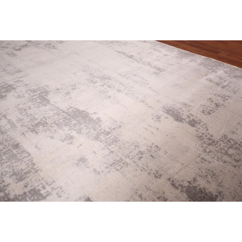 Abstract Contemporary Area Rug Hand-Knotted Oriental Wool Carpet - 5'4"x 7'7"