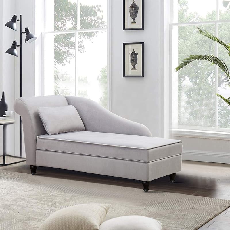 Modern Chaise Lounge Indoor with Storage Fabric Chaise Lounge Couch