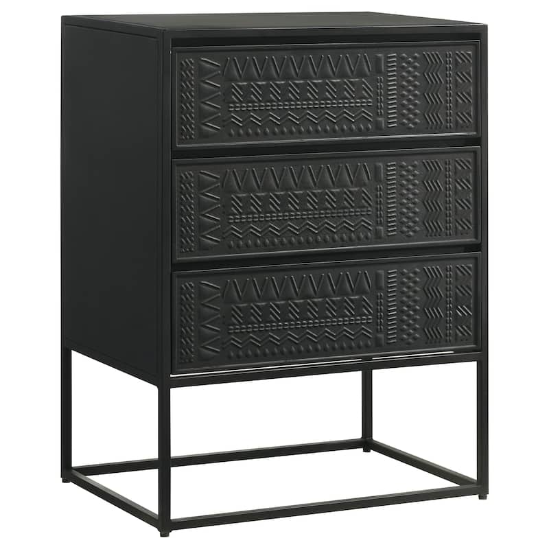 Alcoa 3-drawer Multi-Purpose Tall Accent Cabinet Black - Black