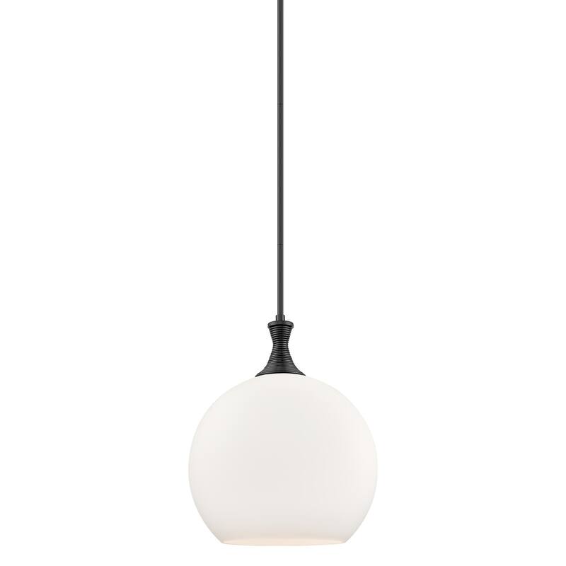 Innovations Lighting 415-1S-18-14 Astor Pendant Astor 14" Wide Pendant - Matte Black / Matte White