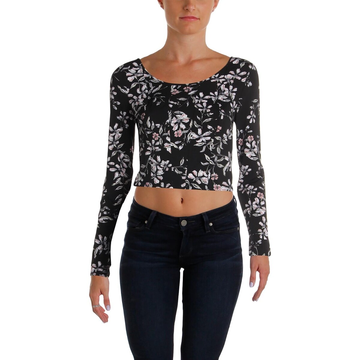 guess long sleeve crop top