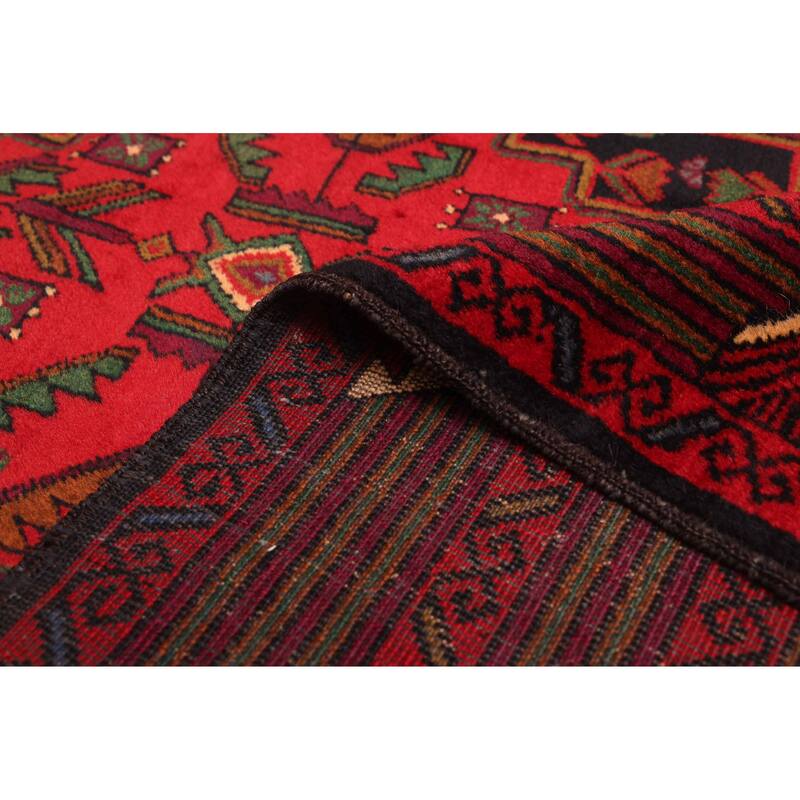 ECARPETGALLERY Hand-knotted Teimani Red Wool Rug - 3'10 x 6'3