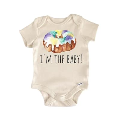 Mardi Gras New Orleans King Cake - Baby Boy Girl Clothes Infant Bodysuit Funny Cute