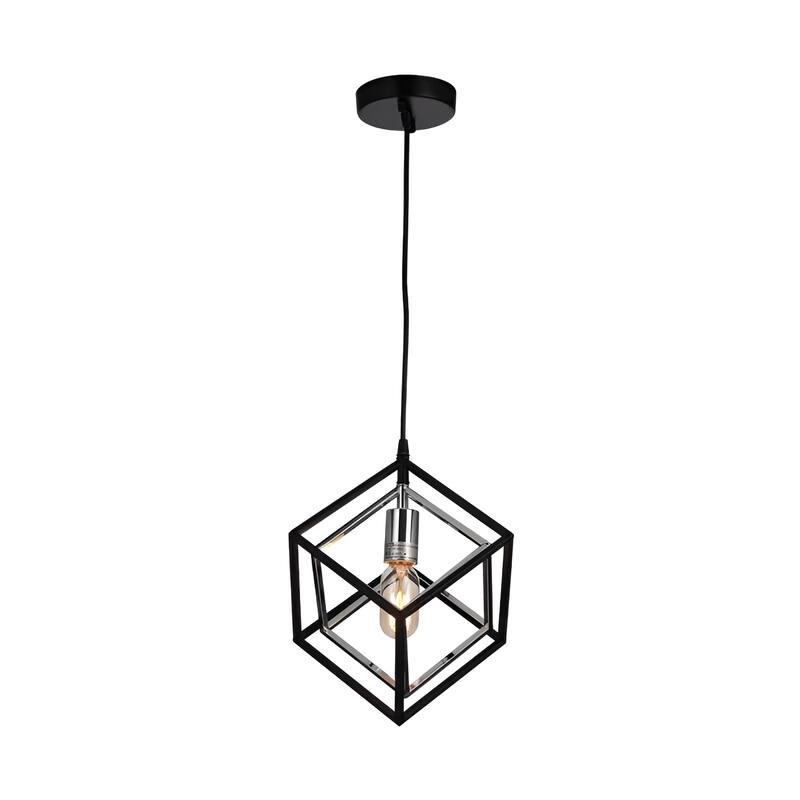 1-Light Geometric Cube Lantern, Sci-fi Square / Rectangle Pendant