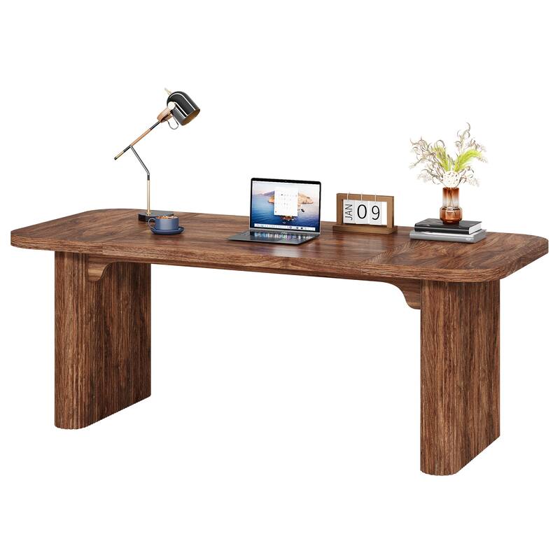 Large Wood Executive Desk, Modern Computer Desk, Home Office Workstation Boss Desk