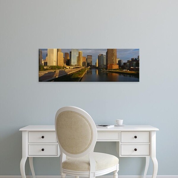Easy Art Prints Panoramic Images's 'Chicago River from Lake Shore Drive, Illinois' Premium Canvas Art