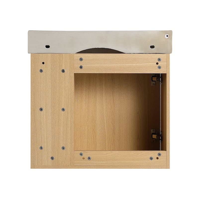 Malwee 24"/28" Floating Bathroom Vanity,Wall Mounted Bathroom Vanity with Ceramic Sink and Soft Close Door