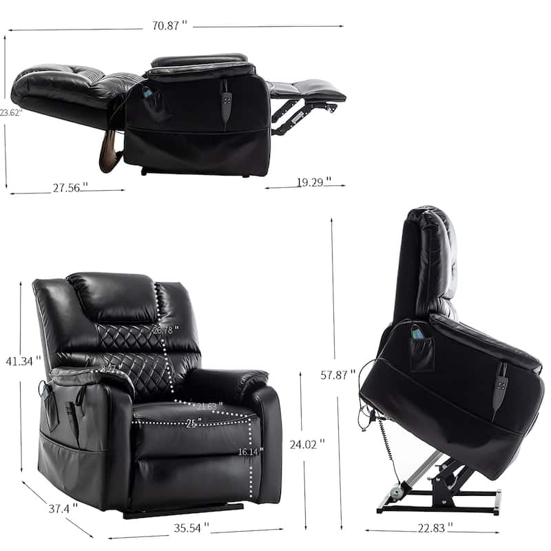Massage Recliner Power Lift Recliner Chair,Theater Padded Seat