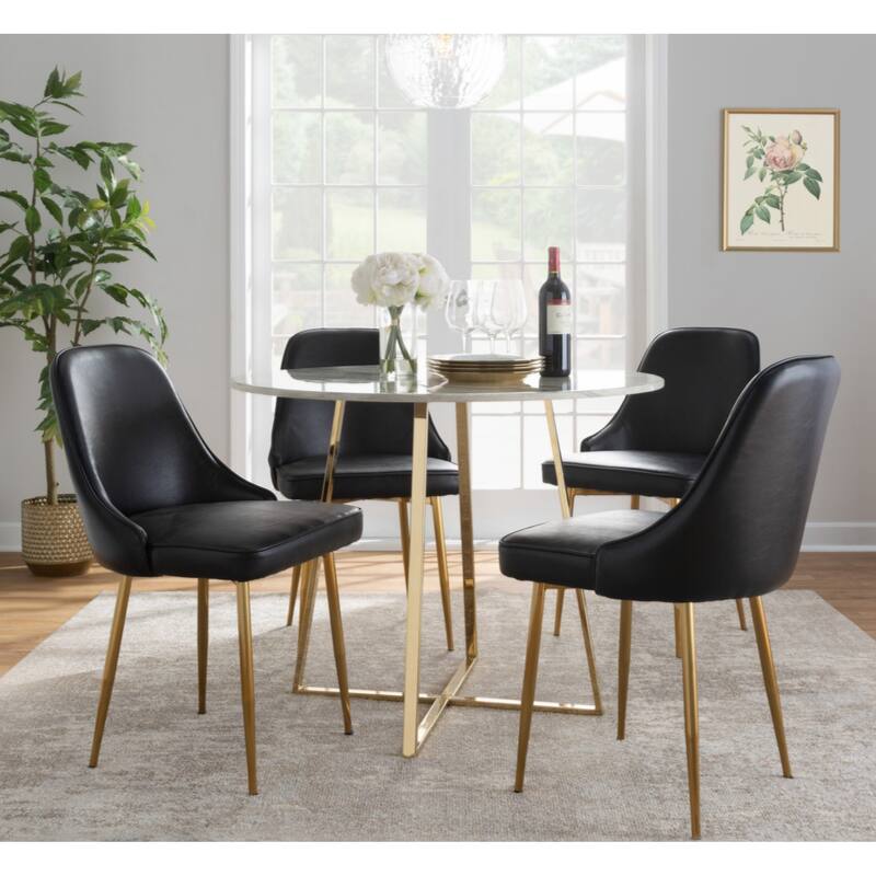 Contemporary/Glam Dining Chair with Frame and Faux Leather by LumiSource - Set of 2