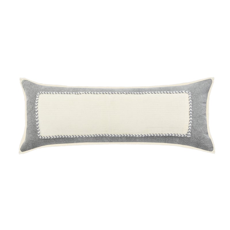 Sevita Neutral Gray Riviera Framed Throw Pillow