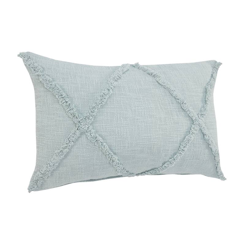 Solid Decorative Diamond Tufted Cotton Throw Pillow