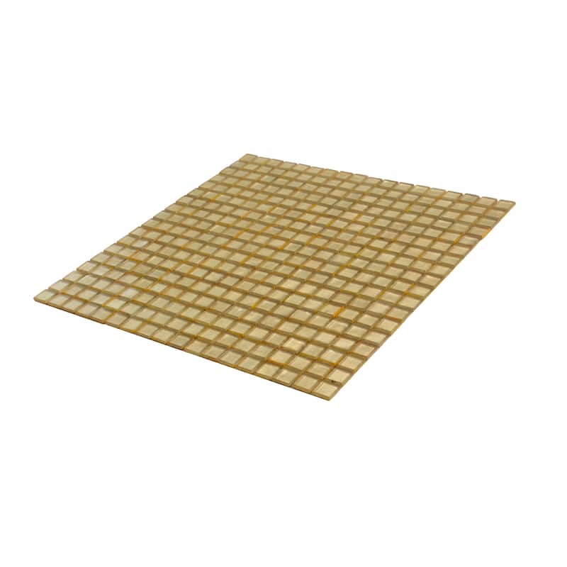 Apollo tile 12" x 12" Skosh Glossy Satin Sheen Gold Glass Tile (18.69 sq ft/case) - 20 Pack