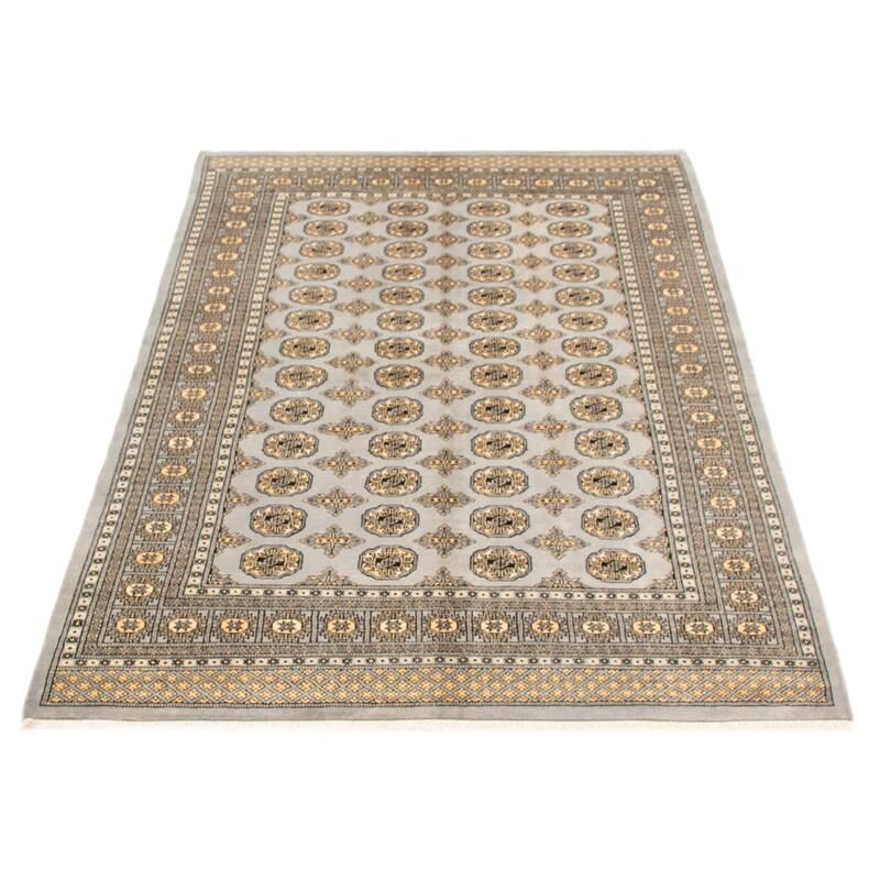 Finest Peshawar Bokhara Grey Rug 5'7" x 8'2" - 5'7 x 8'2