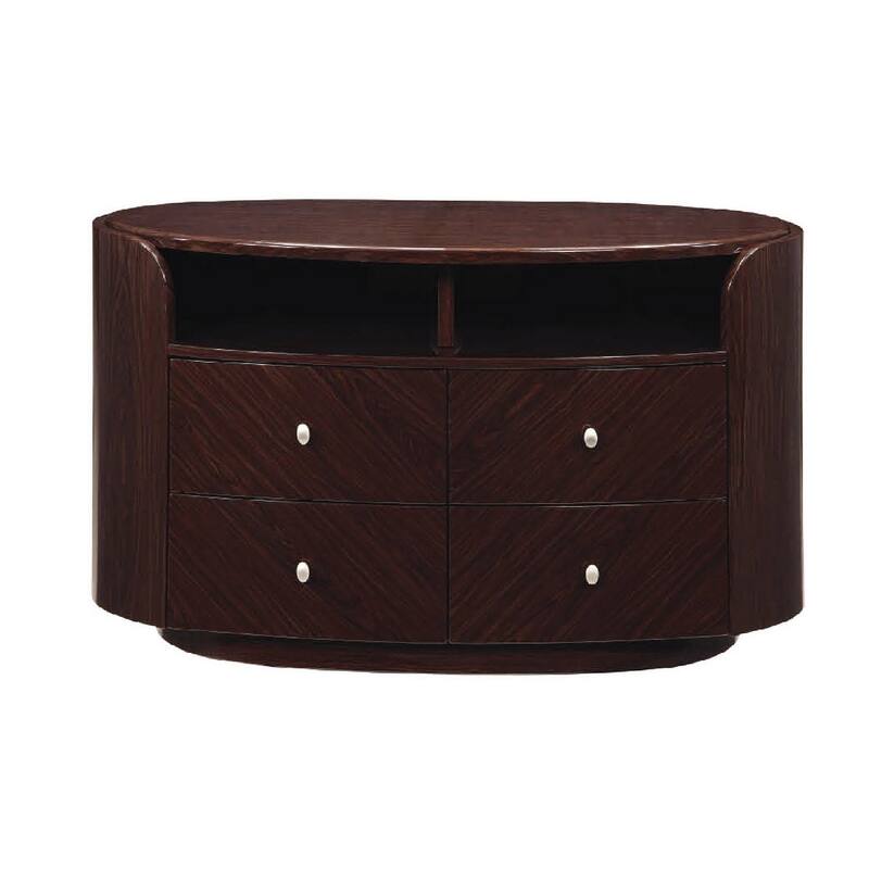 HomeRoots 47" Dark Brown Cabinet Enclosed Storage TV Stand - n/a