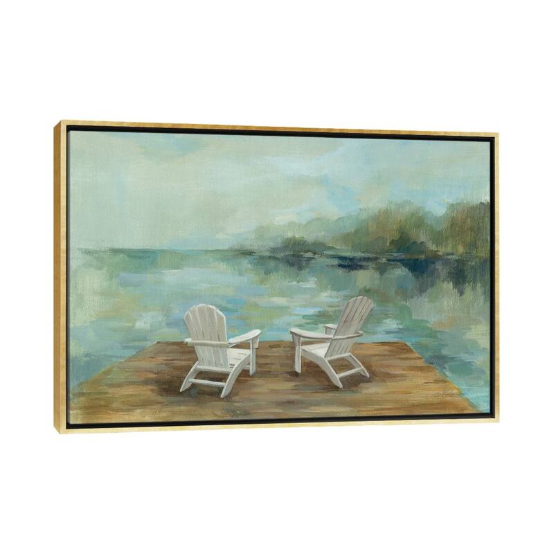 iCanvas "Lakeside Retreat I no Wood" by Silvia Vassileva Framed Canvas Print - Gold - 32x48