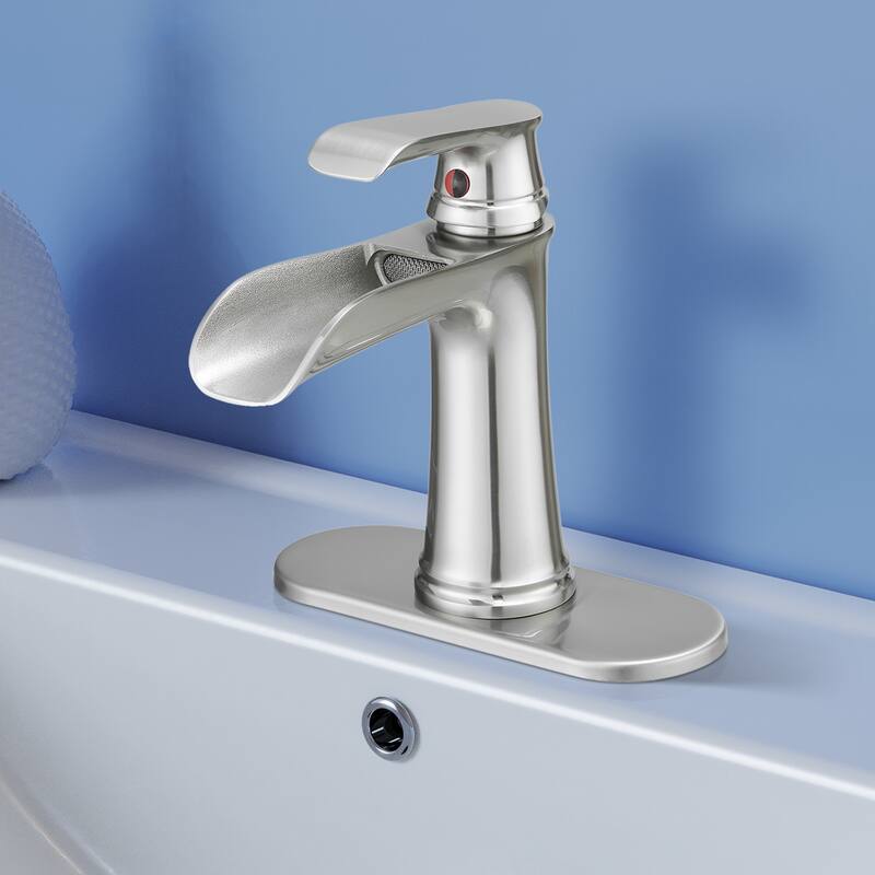 Topcraft Single Handle Waterfall Bathroom Faucet with Baseplate