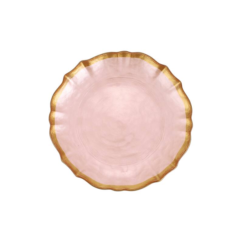 viva by VIETRI Baroque Glass Pink Cocktail Plate