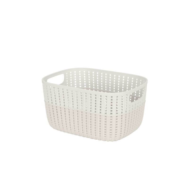 Simplify 2-Tone Decorative Medium Storage Basket