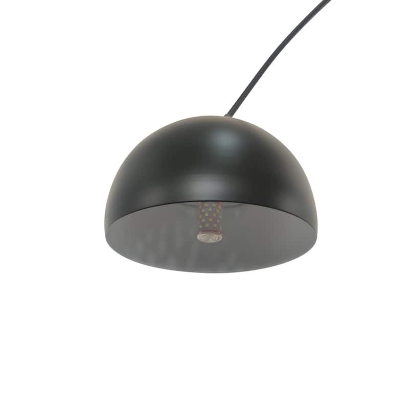 Floor Lamp with White Marble Base and Metal Lamp Shade Arco Collection - 76"