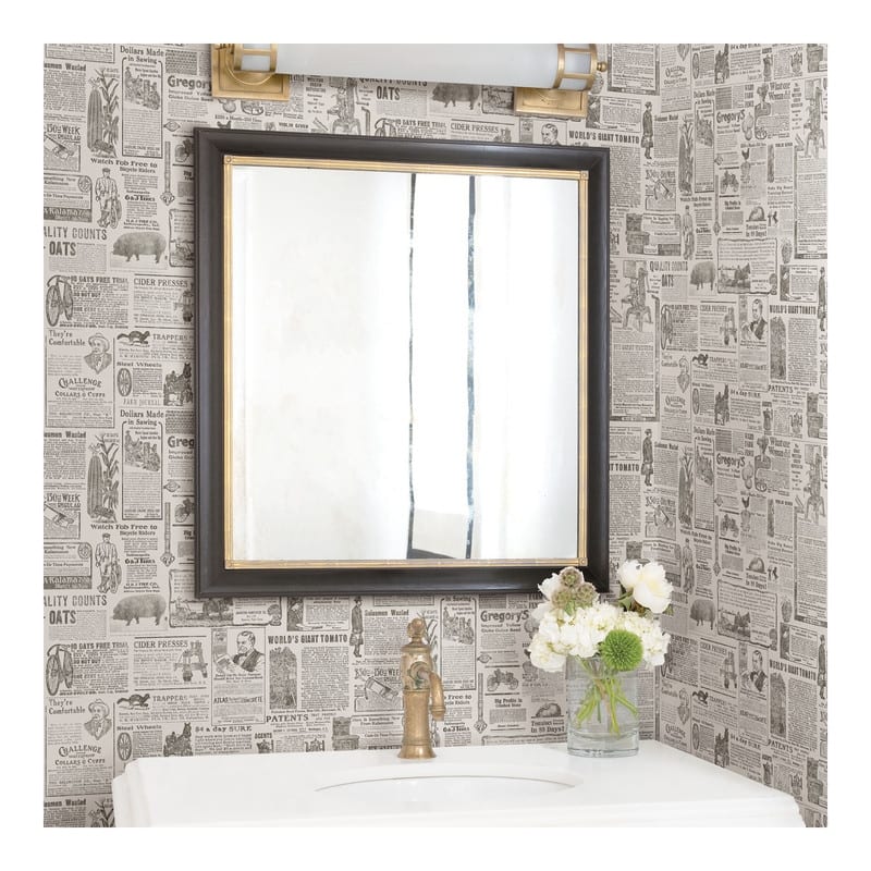 Chesapeake Underwood Taupe Vintage Newspaper Wallpaper - 20.5 x 396 x 0.025