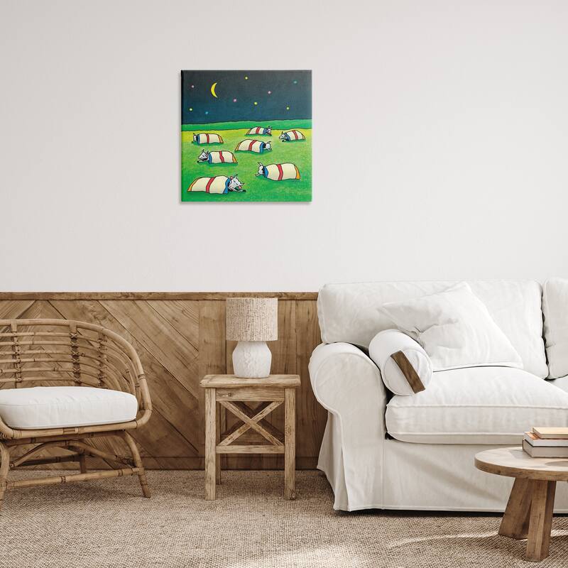 Stupell Pasture Cows Bedtime Canvas Wall Art Design By Roger Straub