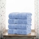 preview thumbnail 54 of 140, Superior Egyptian Cotton Pile Heavyweight Bath Towel Set of 4 Light Blue