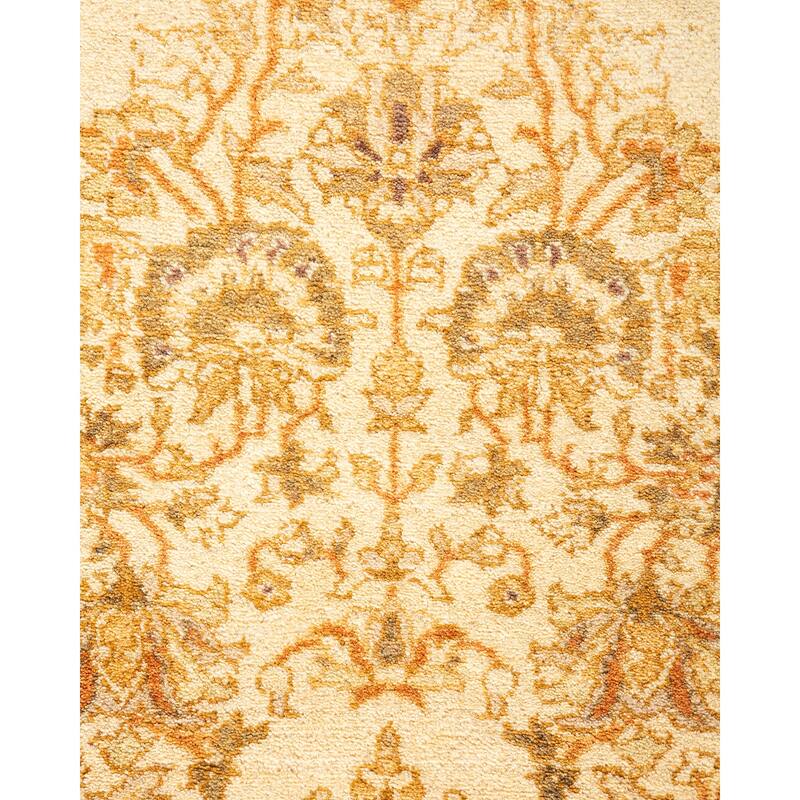 Overton Hand Knotted Wool Vintage Inspired Traditional Mogul Ivory Runner Rug - 2' 9" x 11' 10"
