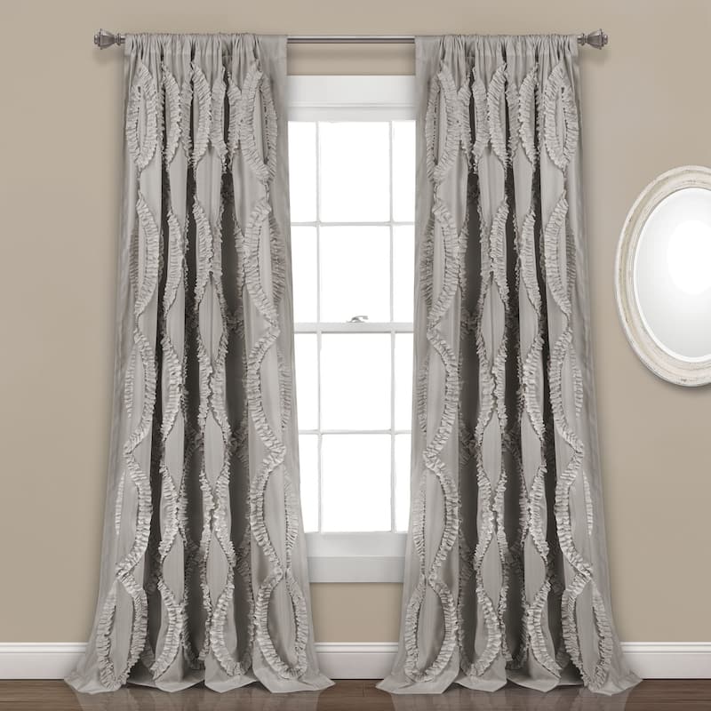 The Gray Barn Dairy Air Single Curtain Panel - 95 Inches - Light Gray