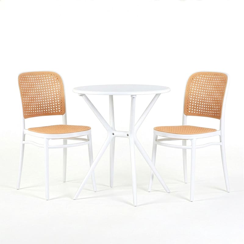 Balto Bates White Outdoor Dining 2 Seats Set