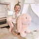 preview thumbnail 1 of 3, Qaba Wooden Rocking Horse with Sound, Pink