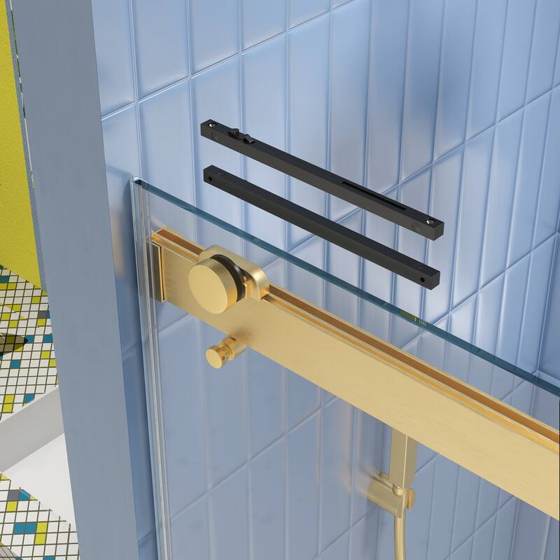 48"/60" x 74" Double Sliding Semi-Frameless Shower Door with Clear Glass