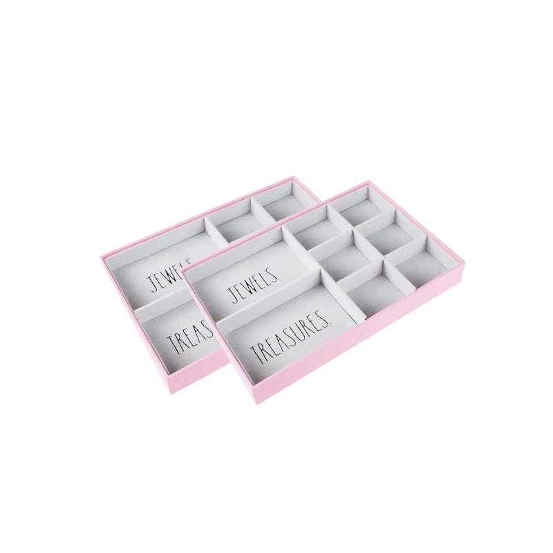 Rae Dunn Set 2 Stackable Jewelry Trays