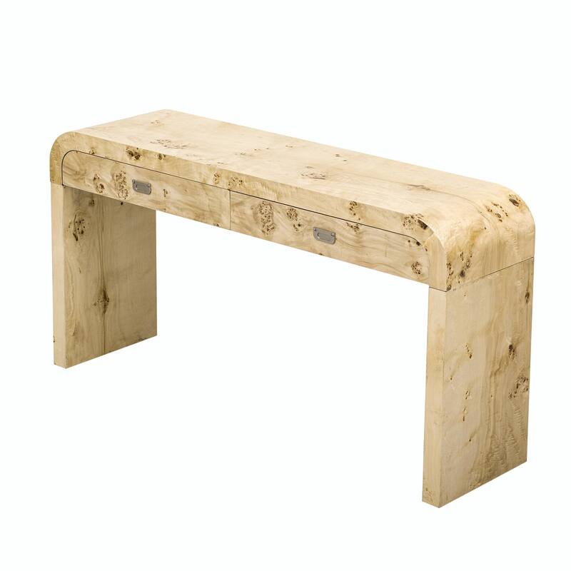 Modern Entryway Table with Burl Wood Veneer