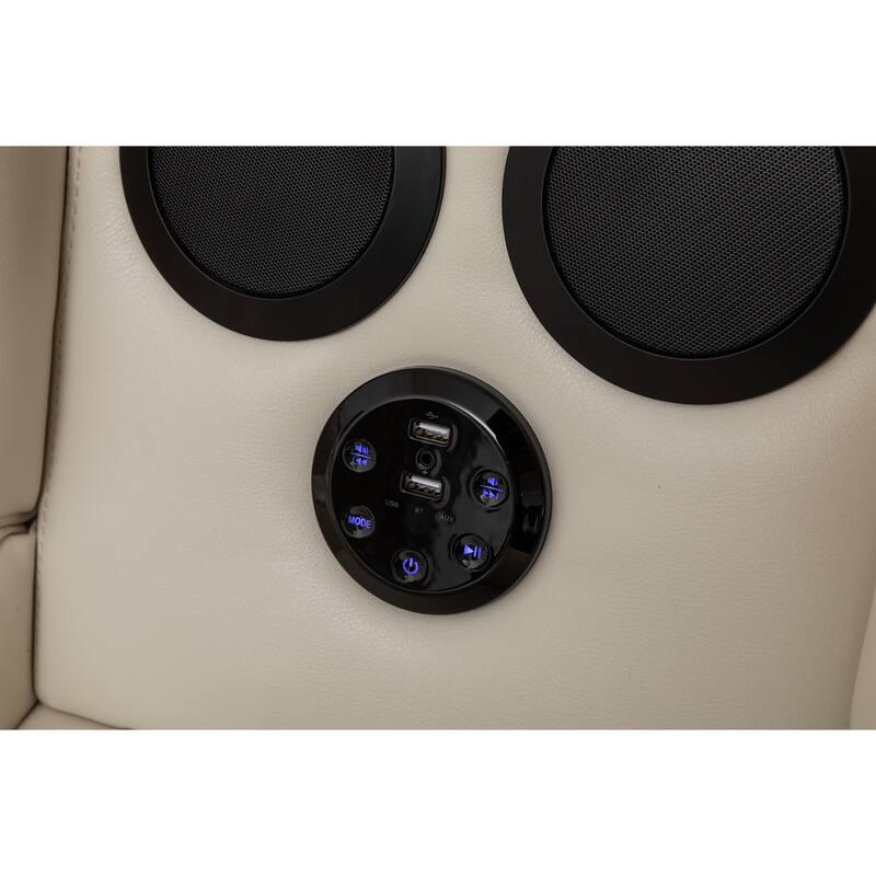 Donivi LED Faux Leather Reclining Sectional With Speakers