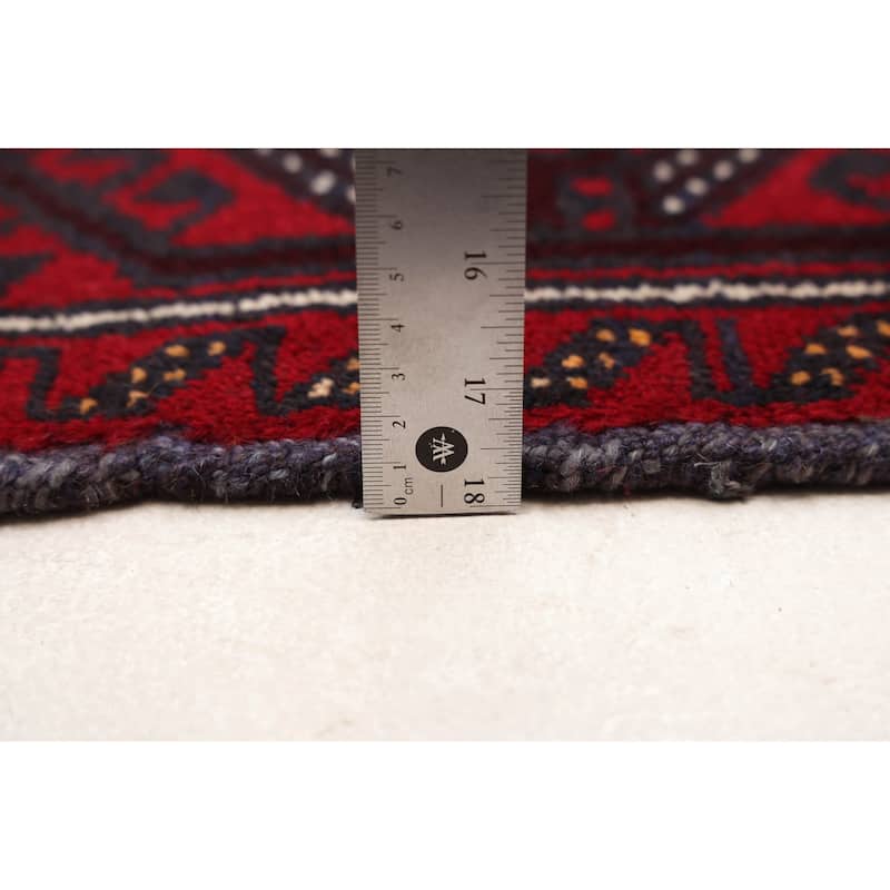 ECARPETGALLERY Hand-knotted Teimani Beige, Red Wool Rug - 3'2 x 6'1