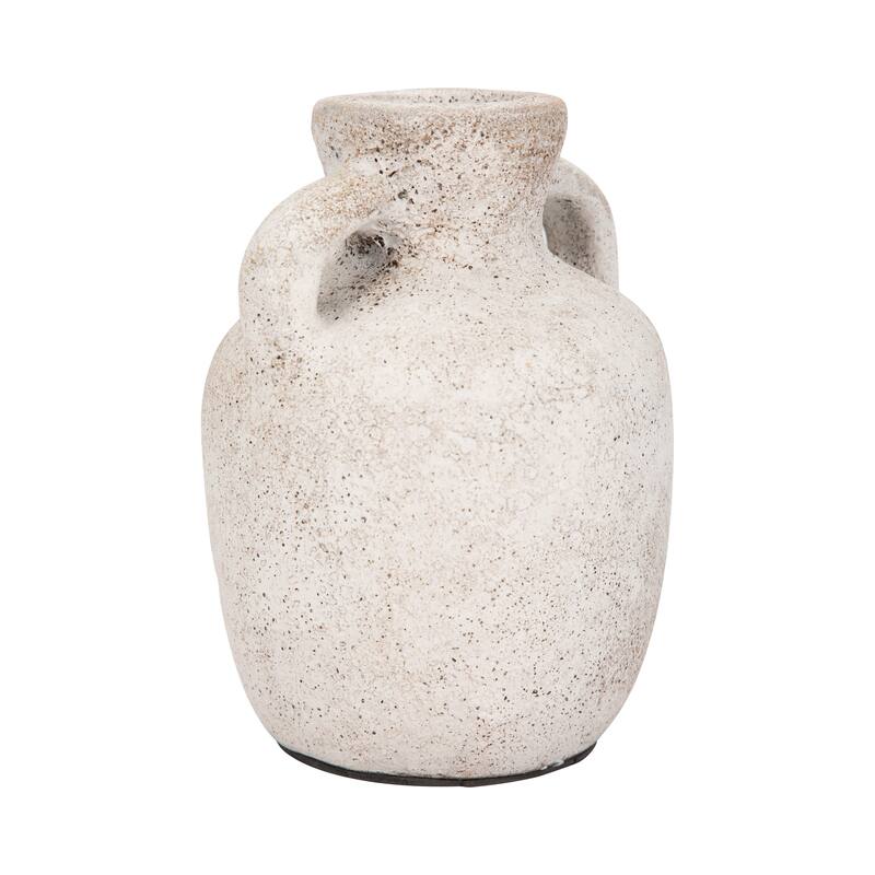 Sagebrook Home Textured Terracotta Blue/ivory Double Handle Vase/ Jug