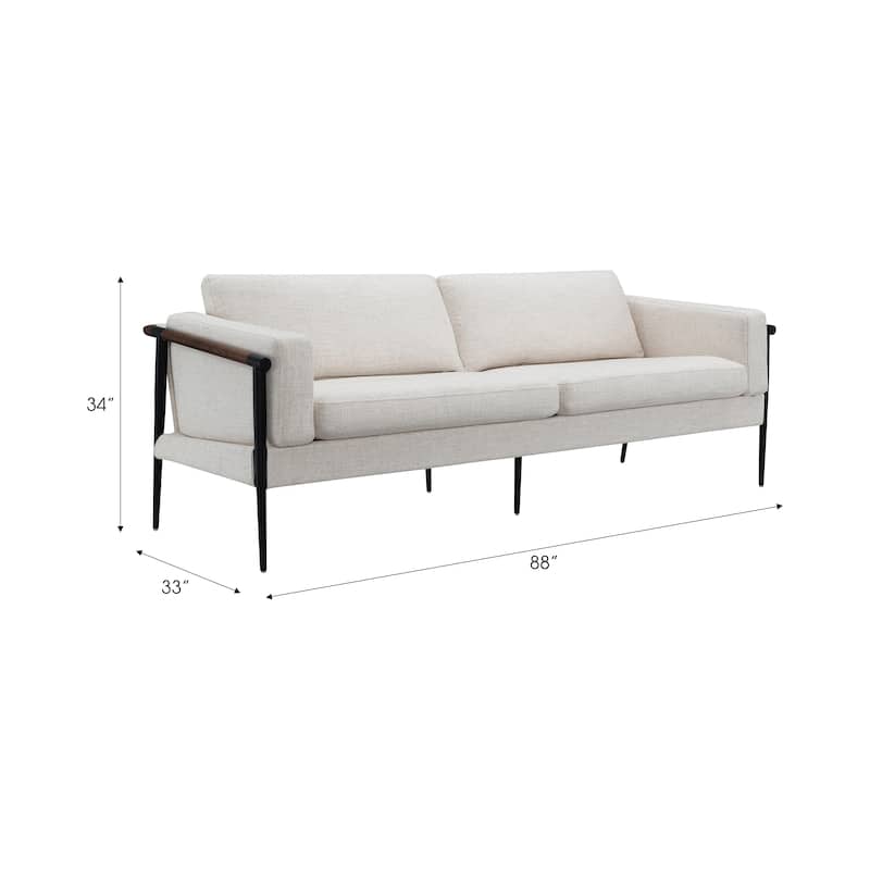 Wood and Metal Modern Accent Chair with Steel Frame and Cushioned Seat
