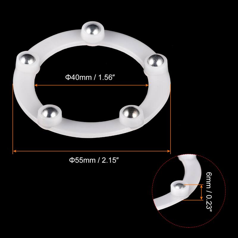 Rotating Swivel Stand with Steel Ball Lazy Susan Base Turntable 4Pcs - White - 55 x 40mm