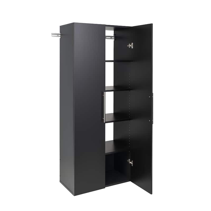 Prepac HangUps 30" Black Large Wall Mounted Garage Cabinet