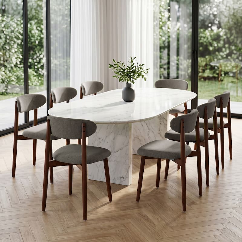 Modern Upholstered Linen Kitchen Dining Chair