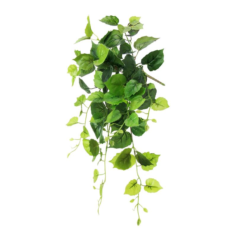 Artificial Cottonwood Ivy Leaf Vine Hanging Plant Greenery Foliage Bush 24in - 24" L x 12" W x 6" DP