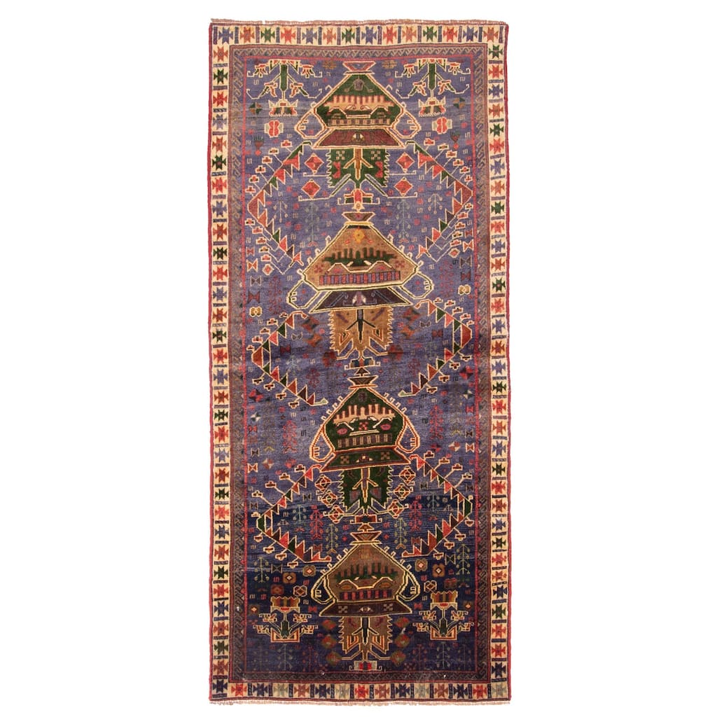 ECARPETGALLERY Hand-knotted Melis Vintage Dark Navy Wool Rug - 3'0 x 6'10