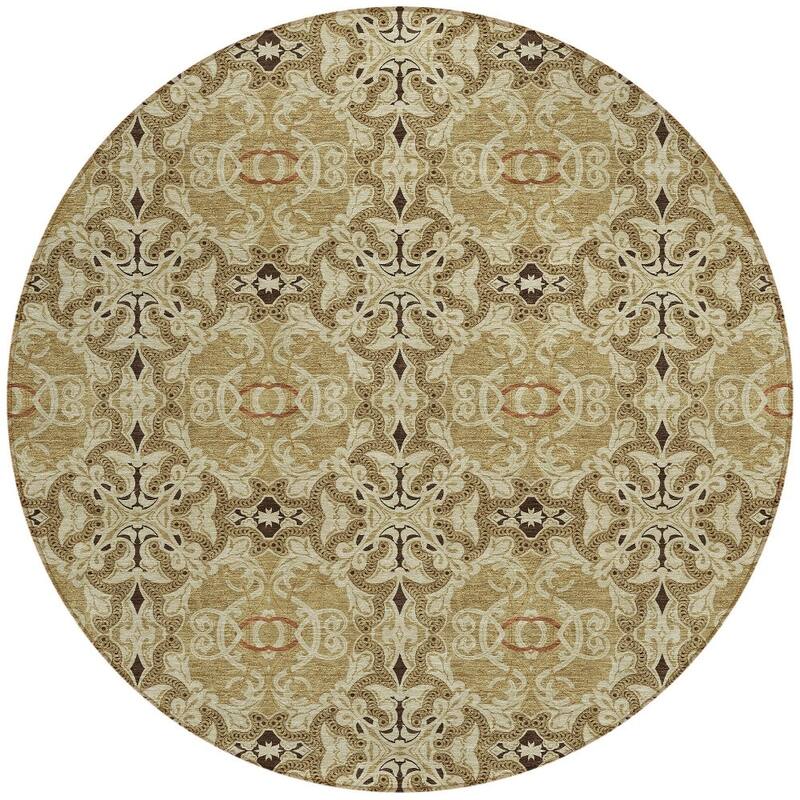 HomeRoots Medallion Transitional Rectangle Outdoor Rug
