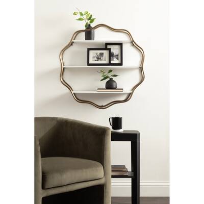 Kate and Laurel Wavella Tiered Wall Shelf - 28x7x28