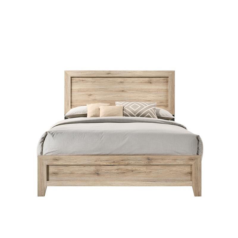 Natural wood king bed best sale