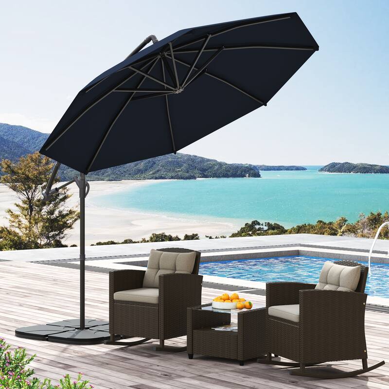 Corvus Vera 10-foot Offset Cantilever Hanging Canopy Patio Umbrella