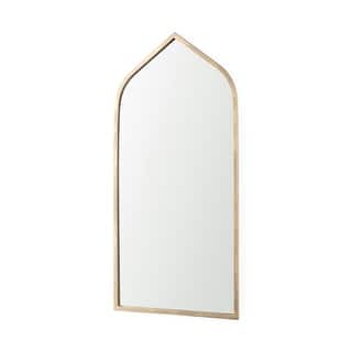 Giovanna Gold Metal Frame Ogee Arch Rectangular Wall Mirror (49" x 24")
